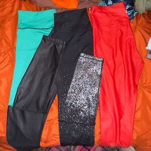 ZYIA Women's Leggings - Teal, Black, Red